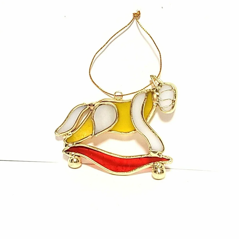 Vintage‎ Christmas Ornament Stained Glass Horse